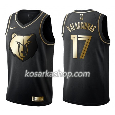 Dres Memphis Grizzlies Jonas Valanciunas 17 Nike Crna Golden Edition Swingman